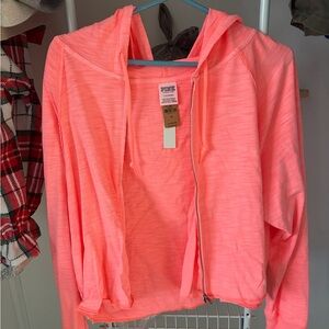Neon Pink Zip-Up Hoodie